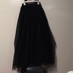 Long black tutu skirt